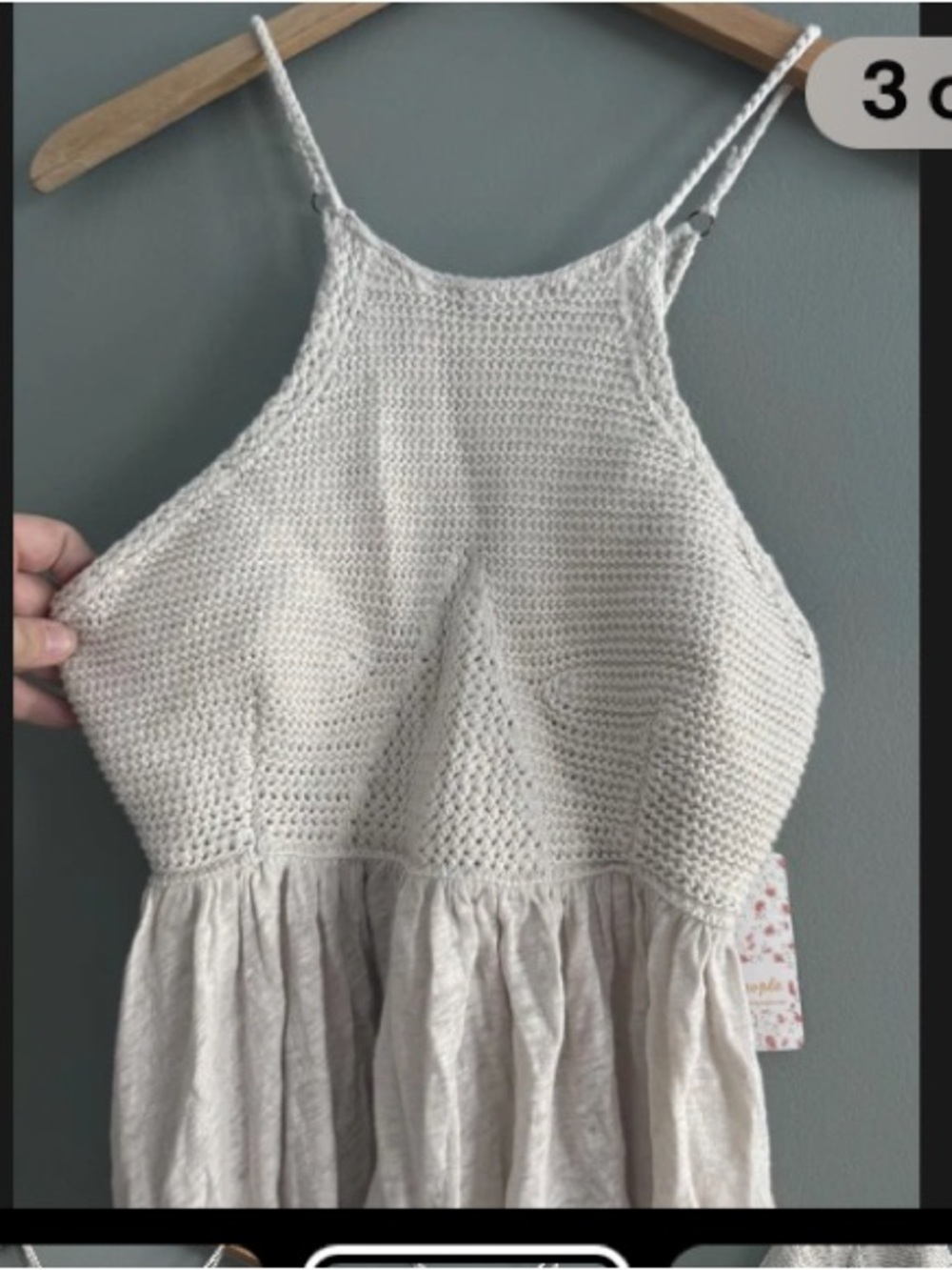 Like New  Free People Soft Clay Knit halter top large washed once. NO TAGS - Picture 2 of 7